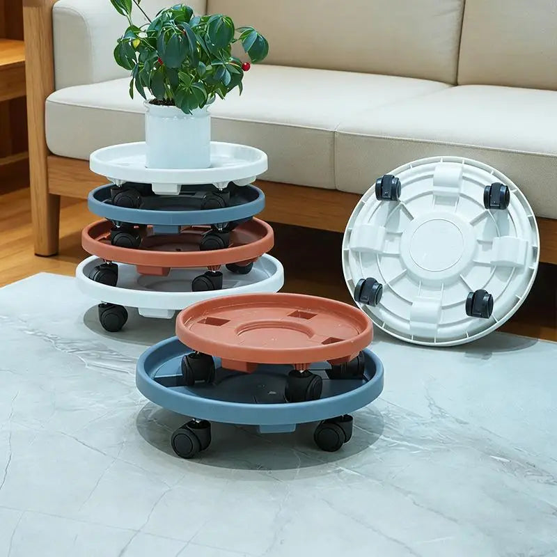 Rolling Plant Stand Tray with Wheels – Heavy Duty Pot Caddy