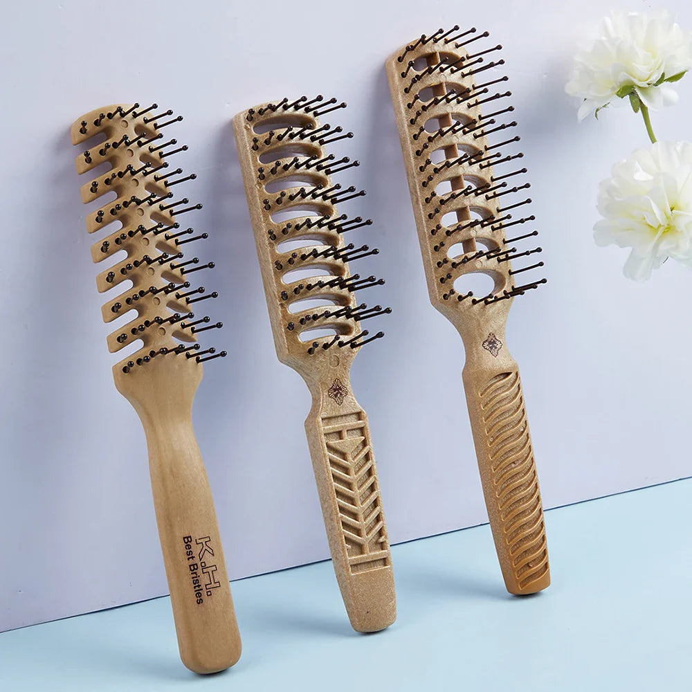 Wooden Wide-Tooth Hair Comb | Scalp Massage & Styling Brush