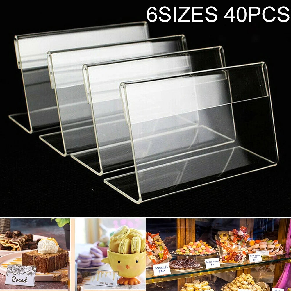 Mini Acrylic Sign Display Holder Name Card Tag Label Stand Bracket