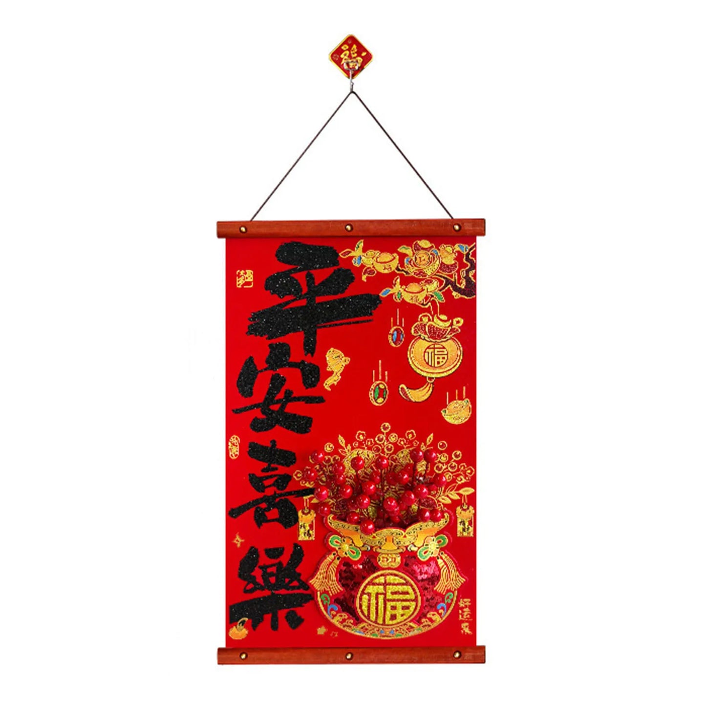 Chinese New Year Fu Characters Couplets For Front Door Decoration Authentic Chinese New Year Charm. Festive Entryway Decor Peaceful Pleasures Health and Wellness B