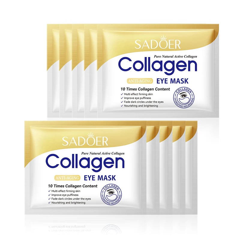 SADOER Crystal Collagen Eye Masks | 10 Pairs Anti-Aging Patches