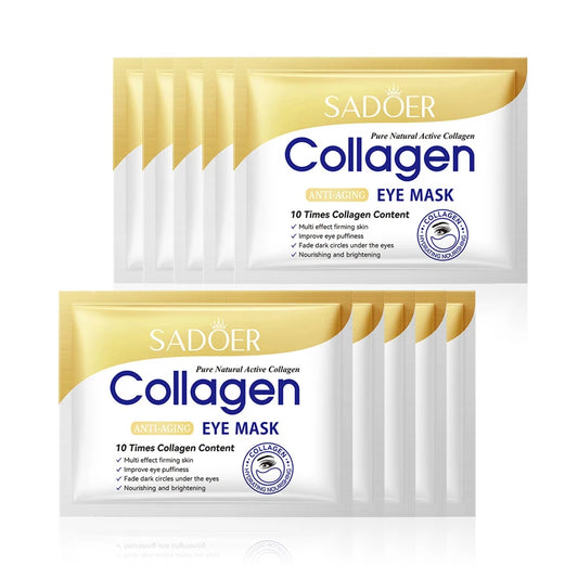 SADOER Crystal Collagen Eye Masks | 10 Pairs Anti-Aging Patches Collagen Eye Mask Peaceful Pleasures Health and Wellness 10 pairs
