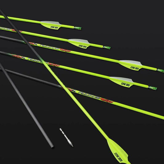 6 Pure Carbon Arrow Spine 400 500 600 700 800 900 1000 ID Pin Nock Peaceful Pleasures Health and Wellness s400 32in yellow 6p