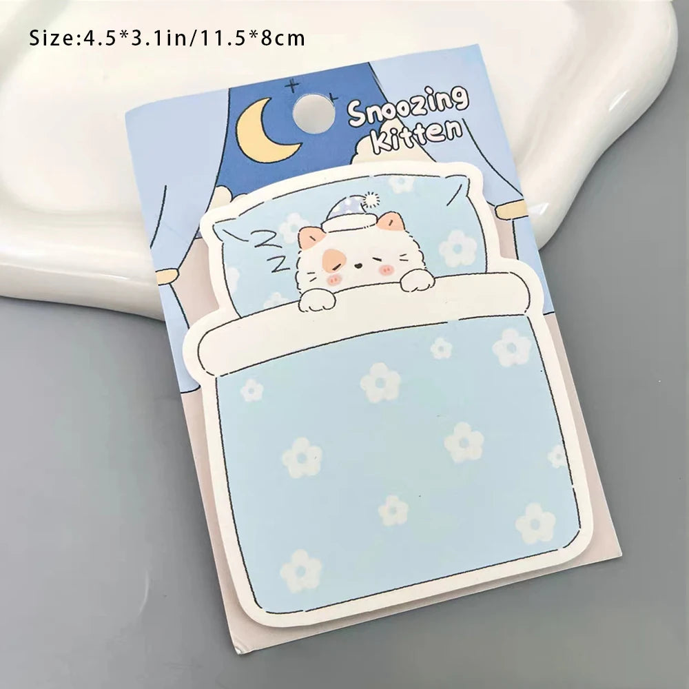 Cute Cat Illustration Sticky Notes Time Paradise Series