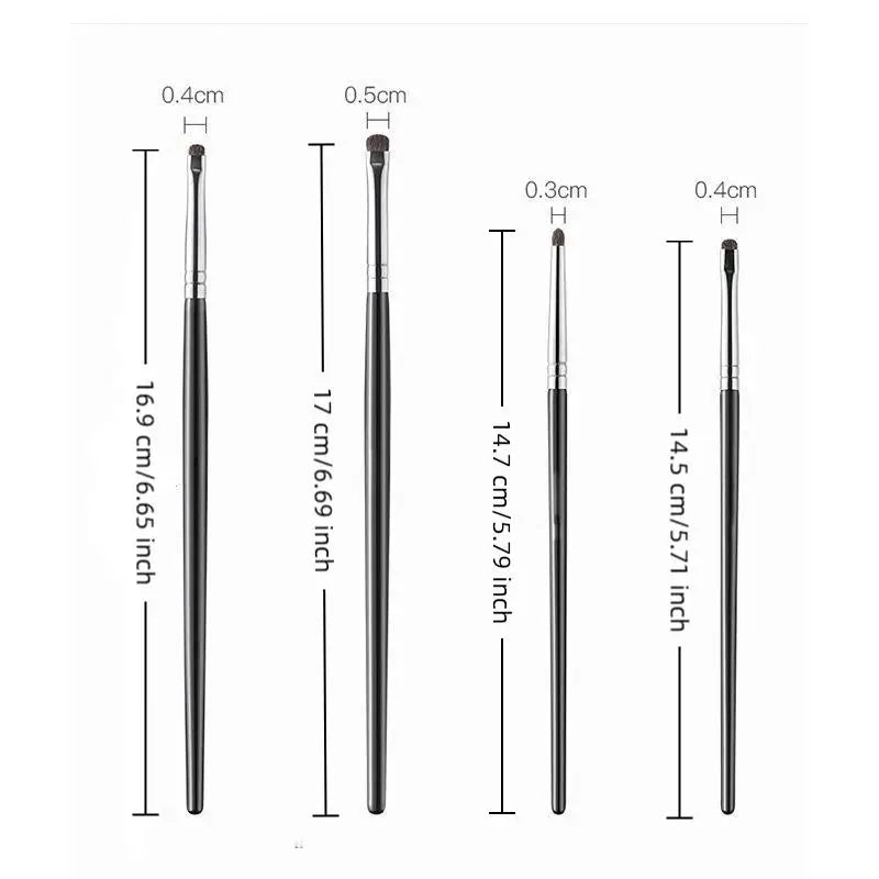 4pc Precision Eyeshadow Brush Set – Soft Horsehair Makeup