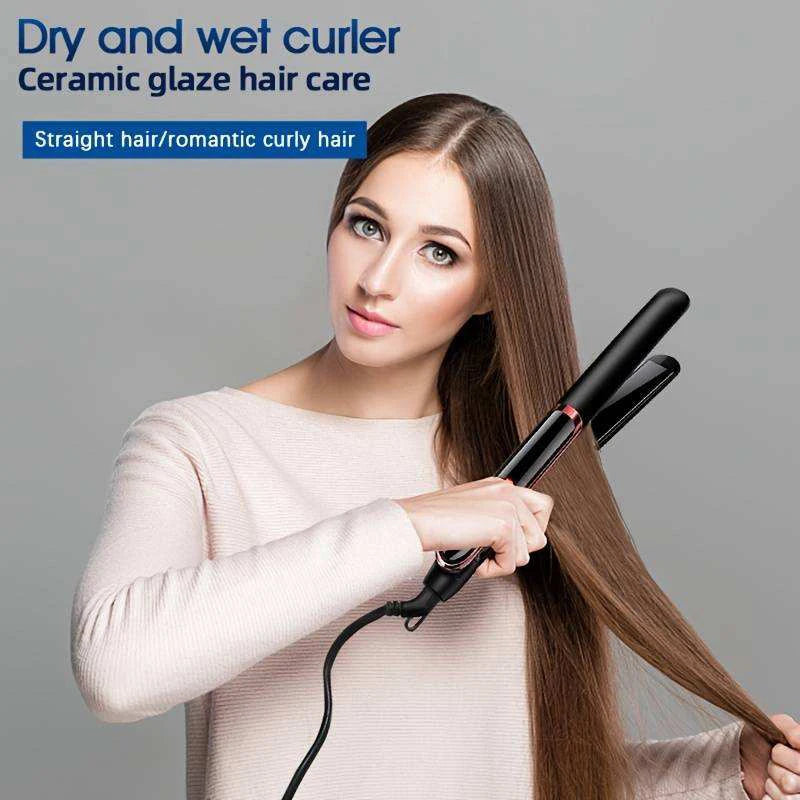 Professional Hair Straightener Ceramic Fast Heat-Up Negative Ion Electric Hair Flat Iron Lcd Display Hair Straightener Peaceful Pleasures Health and Wellness