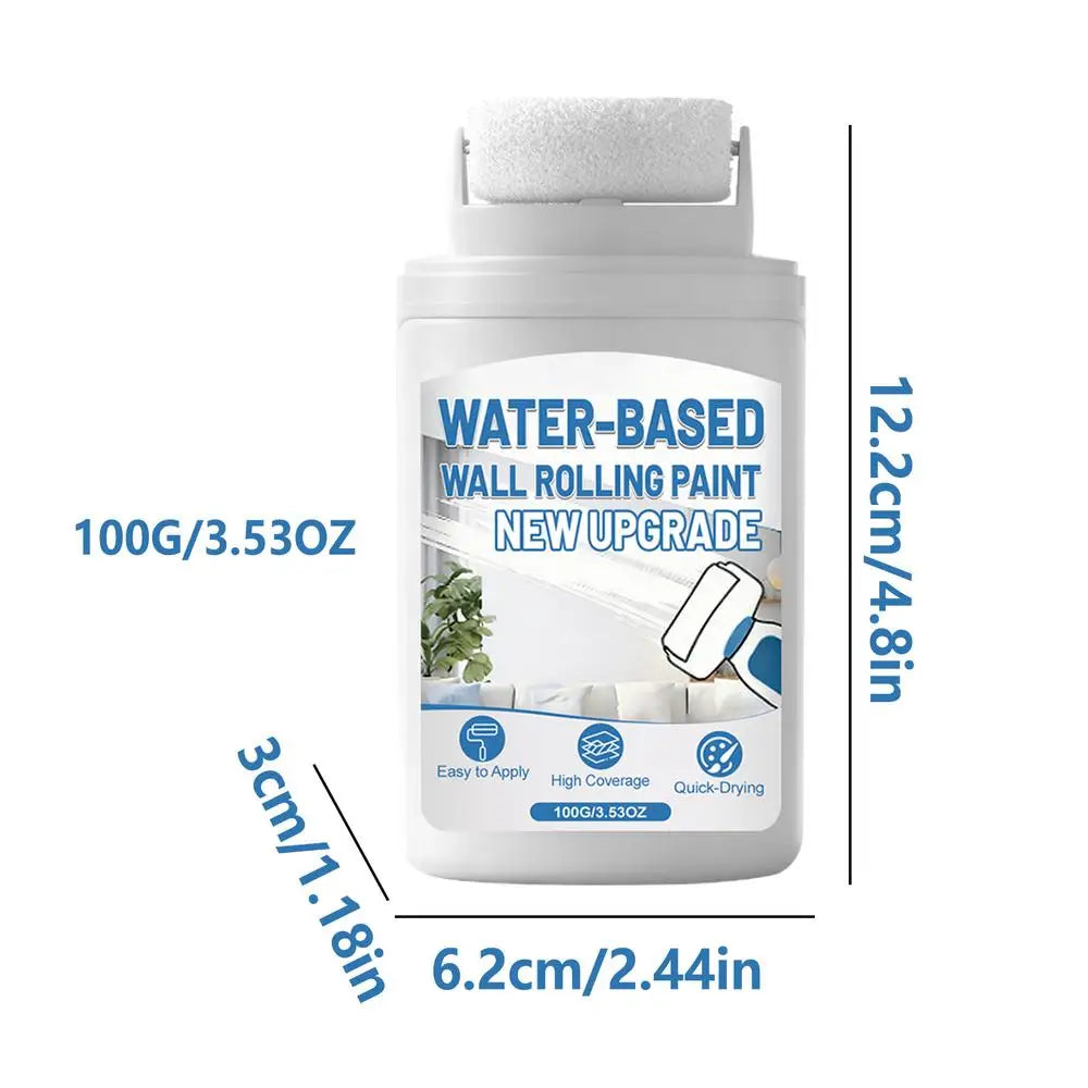 100g Fast-Dry White Touch-Up Paint with Built-In Roller Touch-Up Wall Paint Peaceful Pleasures Health and Wellness 100g