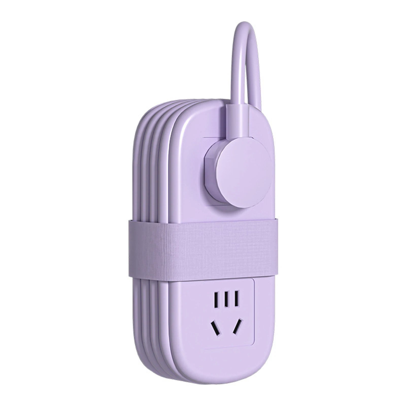 250V-10A Universal Electrical Power Strip With Storage Straps Portable Travel Adapter Fast Charging Station for Home/Travel Peaceful Pleasures Health and Wellness Purple