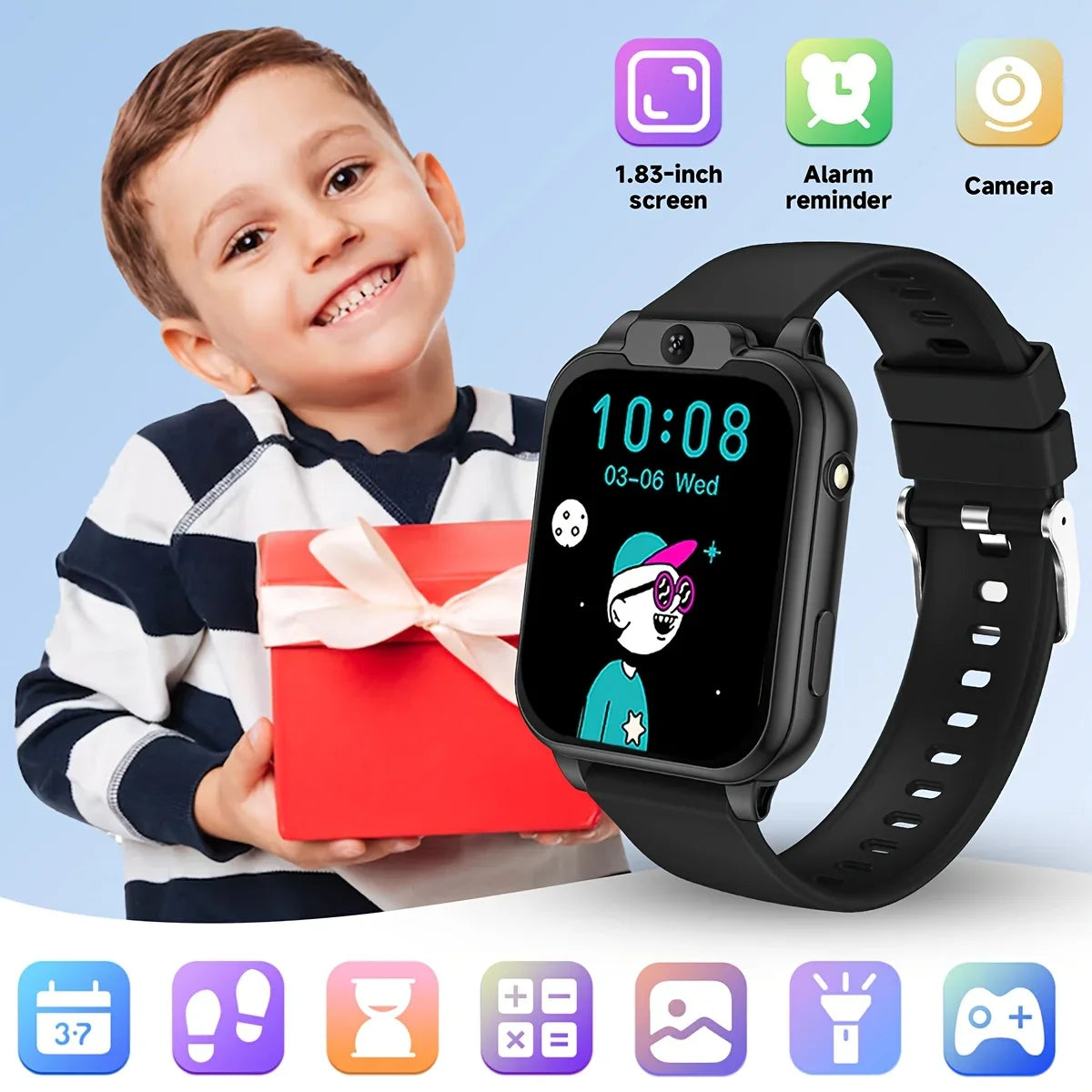 ERUN Kids Smart Game Watch – 18 Games, Camera & Pedometer