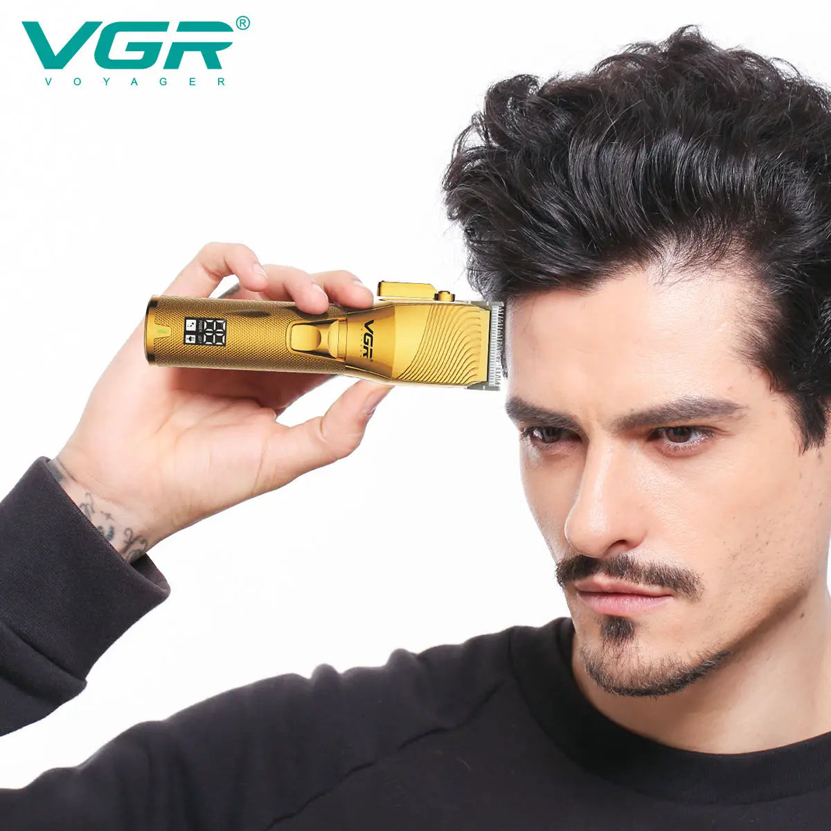 VGR 280 Electric Hair Trimmer Cordless Professional Rechargeable Golden Best Barber Hair Clipper for Men Peaceful Pleasures Health and Wellness