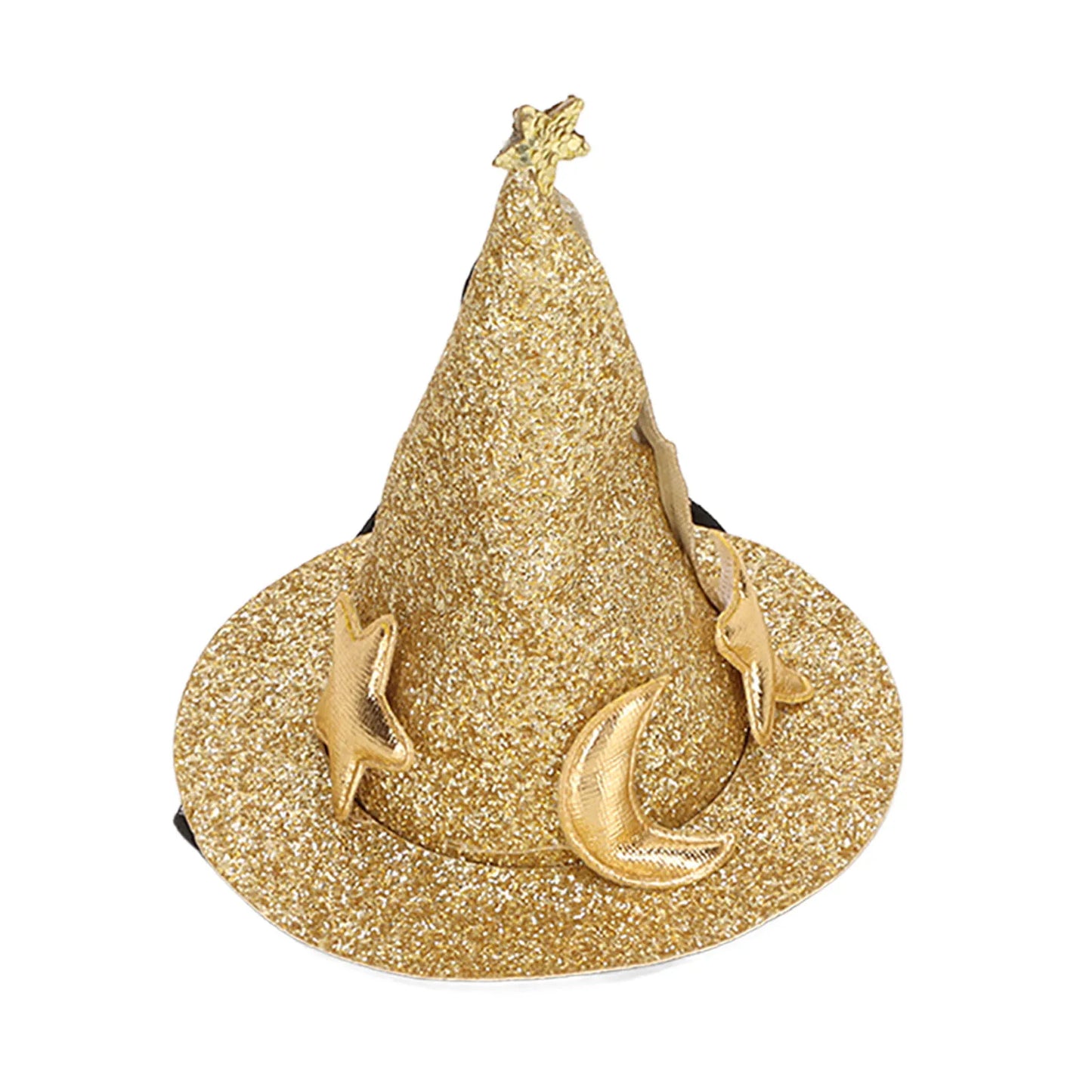 Hamster Hat Moon Star Pattern Hook and Loop Small Animal Top Hat Photo Prop Adjustable Chin Strap for Rabbits for Chinchillas Peaceful Pleasures Health and Wellness gold
