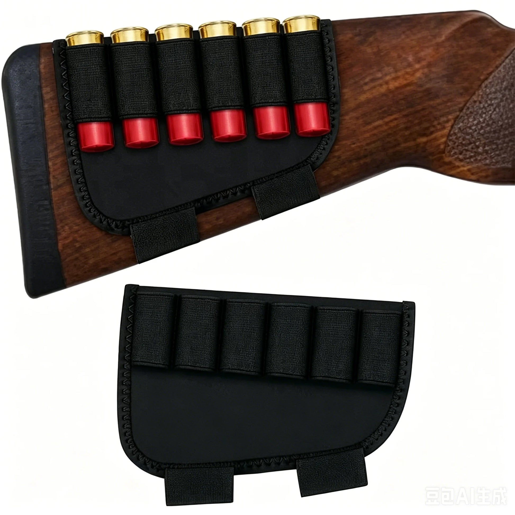 Tactical 6 Round Shotgun Buttstock Ammo Holder 12/20 Ga Bullet Carrier Hunting Rifle Butt Stock Cartridge Pouch ﻿ Peaceful Pleasures Health and Wellness