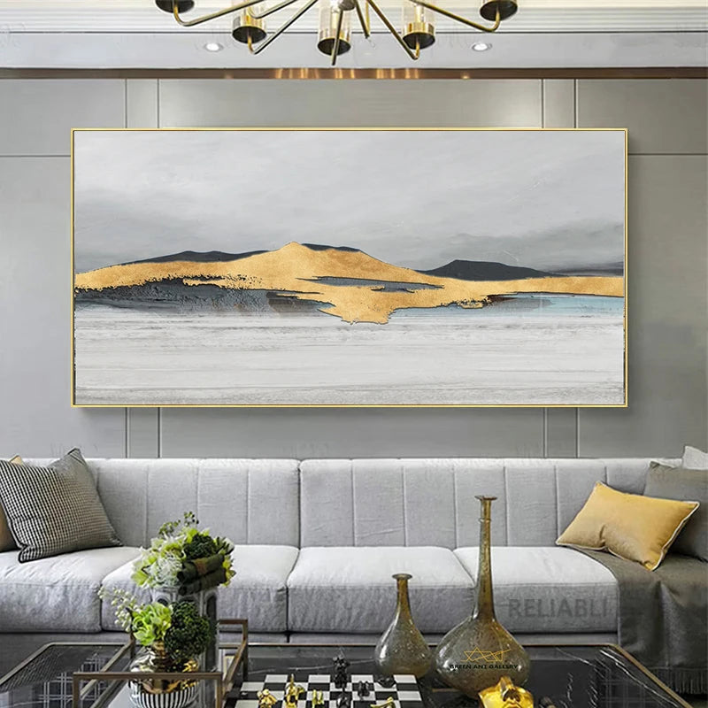 Wall Painting Abstract Golden Art Wall Pictures For Living Room Canvas Painting Home Decor Posters And Prints Vintage Cuadros Peaceful Pleasures Health and Wellness