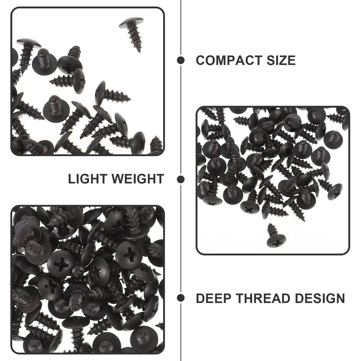 100 Pcs Furniture Screw Fasteners Connector Cabinet Screws Short Black Hardware Tiny Peaceful Pleasures Health and Wellness