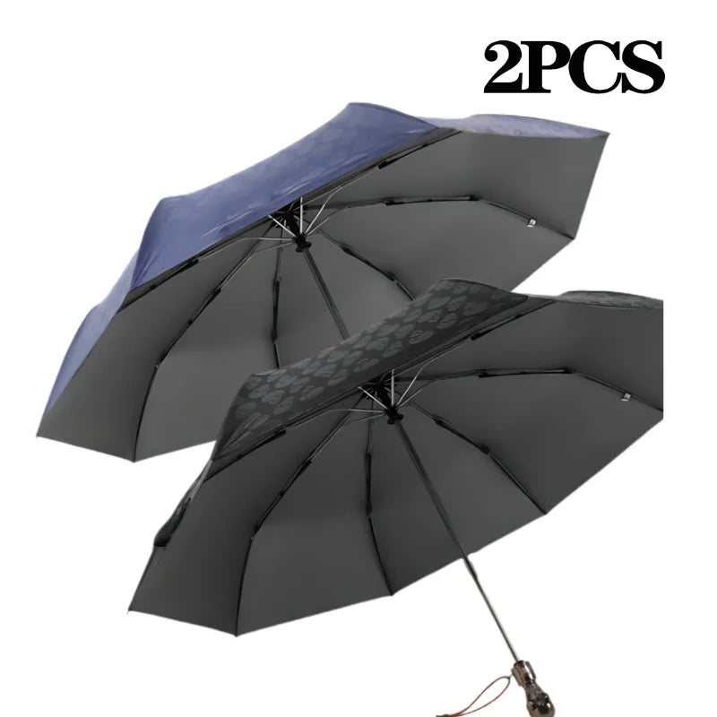 Skull Print Auto Folding Umbrella – UV & Rain Protection