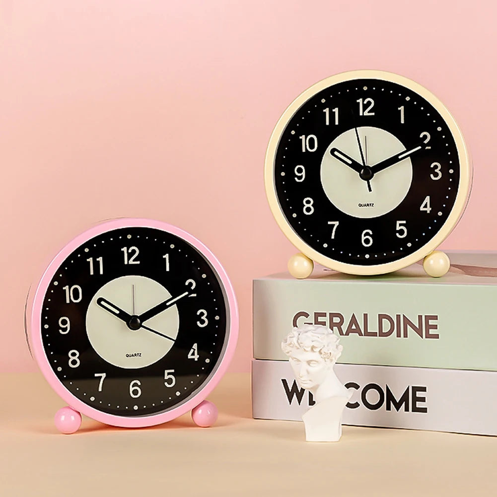 Retro Desk Clock,Glow-in-the-Dark Battery Operated Alarm Clock,Multifunctional Table Clock Battery Powered-No Cords For Kitchen, Peaceful Pleasures Health and Wellness