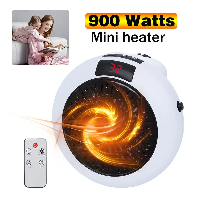Air Heater Silent Remote Fast Heat Thermostat Electric Portable Heater Mini Wall Mount Home Office Desktop Warm Air Heater Peaceful Pleasures Health and Wellness