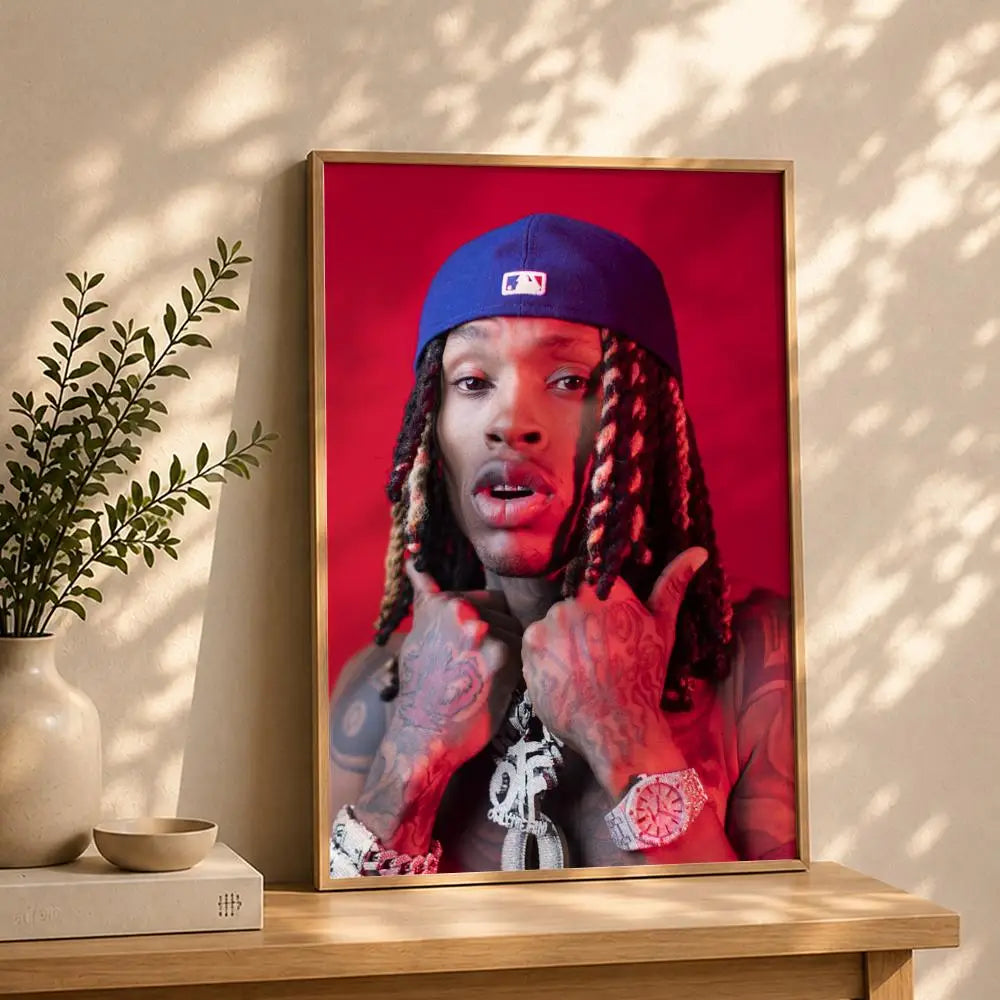 Rapper K-King VonS Poster HD Self Adhesive Waterproof Wall Art Ideal for Home Office Dorm Bedroom Great Gift Peaceful Pleasures Health and Wellness White5 40X50cmNoframe