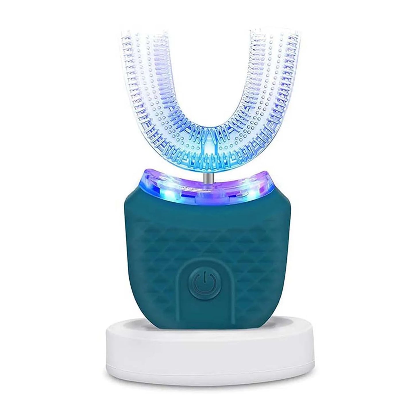 New Rechargeable Smart U-Shape Soft Ultrasonic Waterproof Wireless Toothbrush Set Travel Electric Toothbrush Peaceful Pleasures Health and Wellness Dark Green