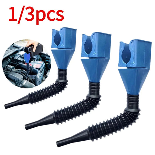 1/3PCS Telescopic Foldable Car Refueling Funnel Engine Oil Gasoline Transfer Tool, Plastic Fuel Funnel for Automotive Oil Change Peaceful Pleasures Health and Wellness