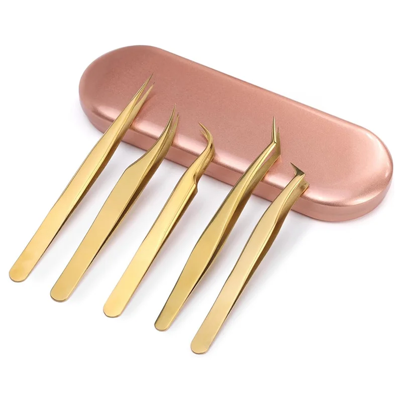 Y51A-Essential Lash Extension Tweezers Set - High Precision Tools With 5 Stainless Steel Tweezers Peaceful Pleasures Health and Wellness