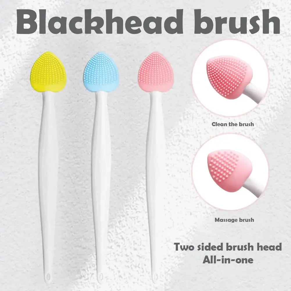Silicone Pore Cleansing Brush For Face, Scrub Lip Exfoliator Brush Double-Sided Facial Exfoliating Tool for Blackhead Removal Peaceful Pleasures Health and Wellness