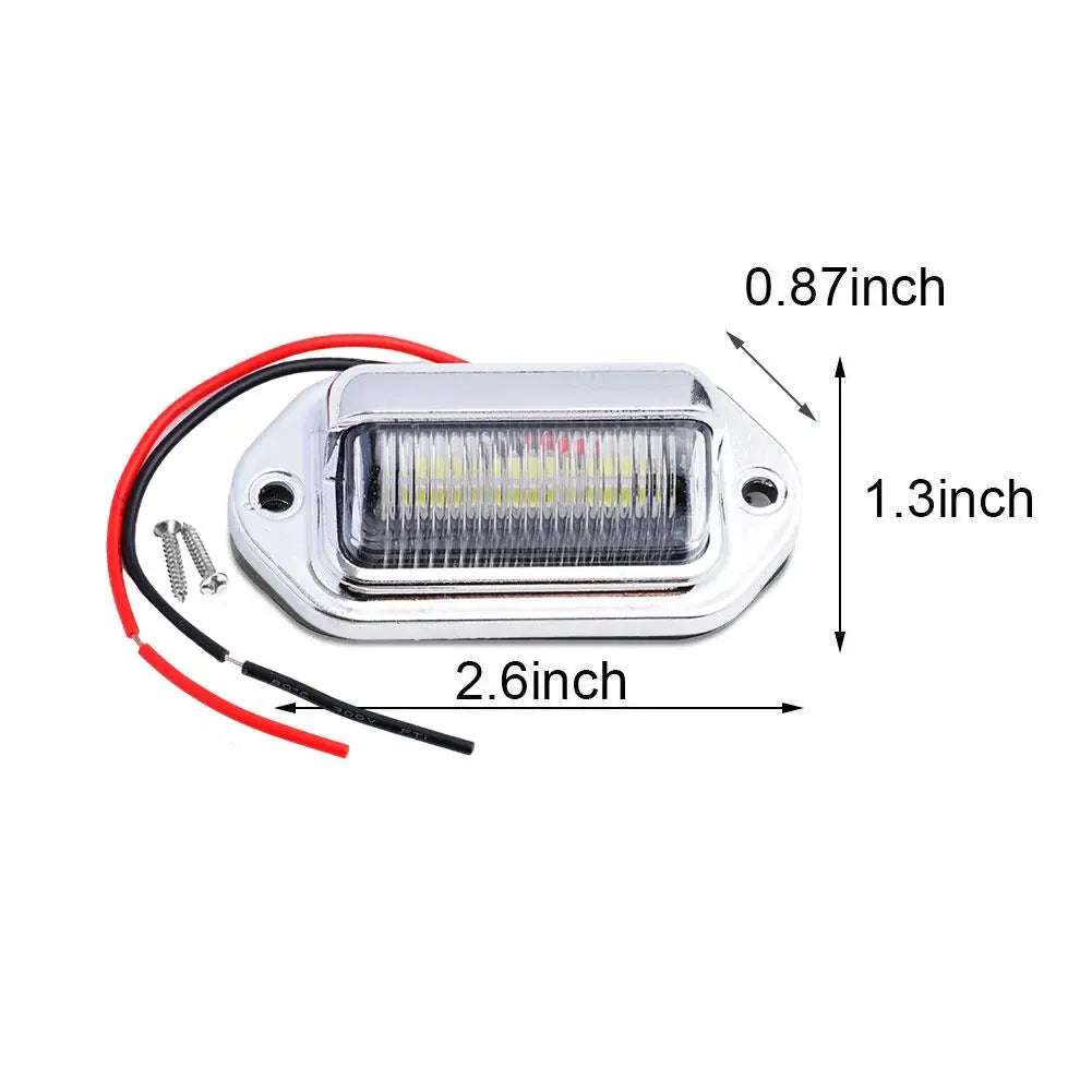 Universal Silver 6 Led License Plate Tag Lights Lamps For Truck Suv Trailer Van LED license plate light LED license plate light Peaceful Pleasures Health and Wellness