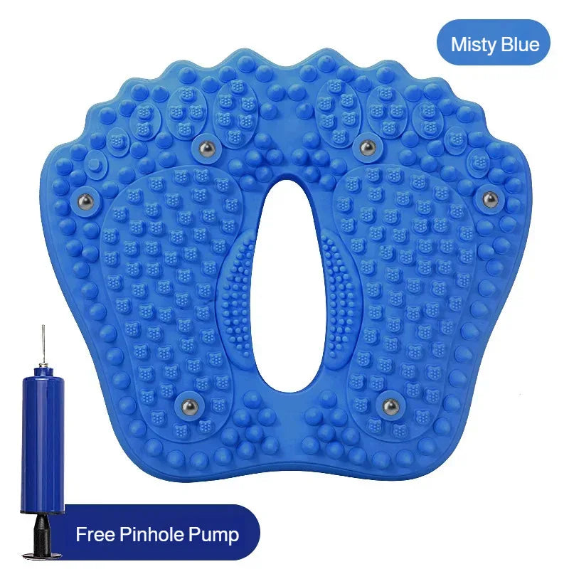Large Household Inflatable Foot Massager Anti-slip Magnet Stone Stepper Pad Pressure Points in Situ Sports Fitness Equipment Peaceful Pleasures Health and Wellness Blue