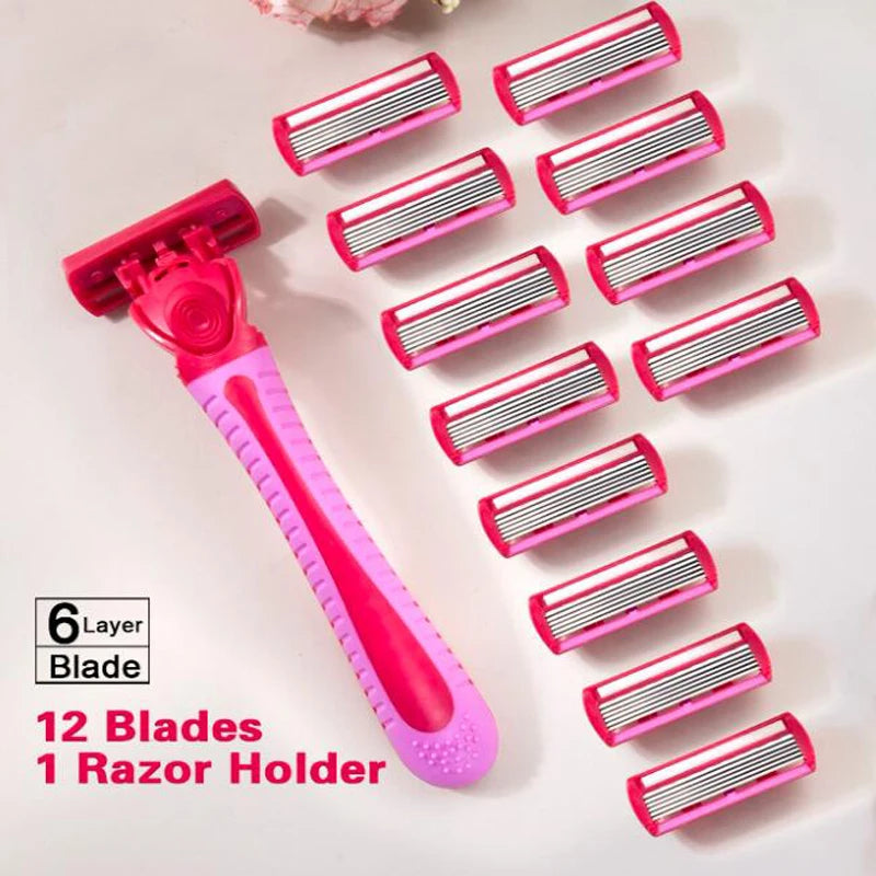 Women's 6-Blade Safety Razor – Bikini & Body Hair Shaver
