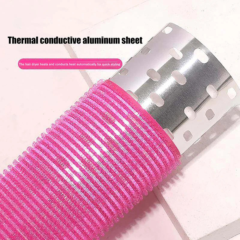 Color Aluminum Core Self-adhesive Hair Roll 5*9cm Pure Nylon Hook And Loop Roller Self Grip Styling Hot Thermal Volume Curler Peaceful Pleasures Health and Wellness
