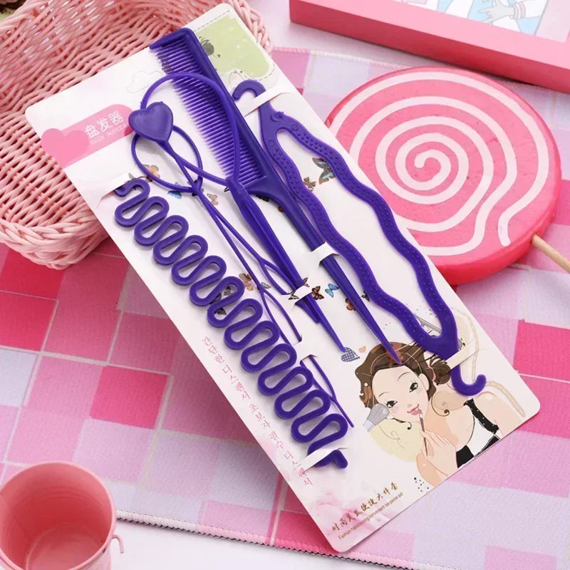 DIY Hair Braiding Kit – Twist Bun Clips & Styling Tools