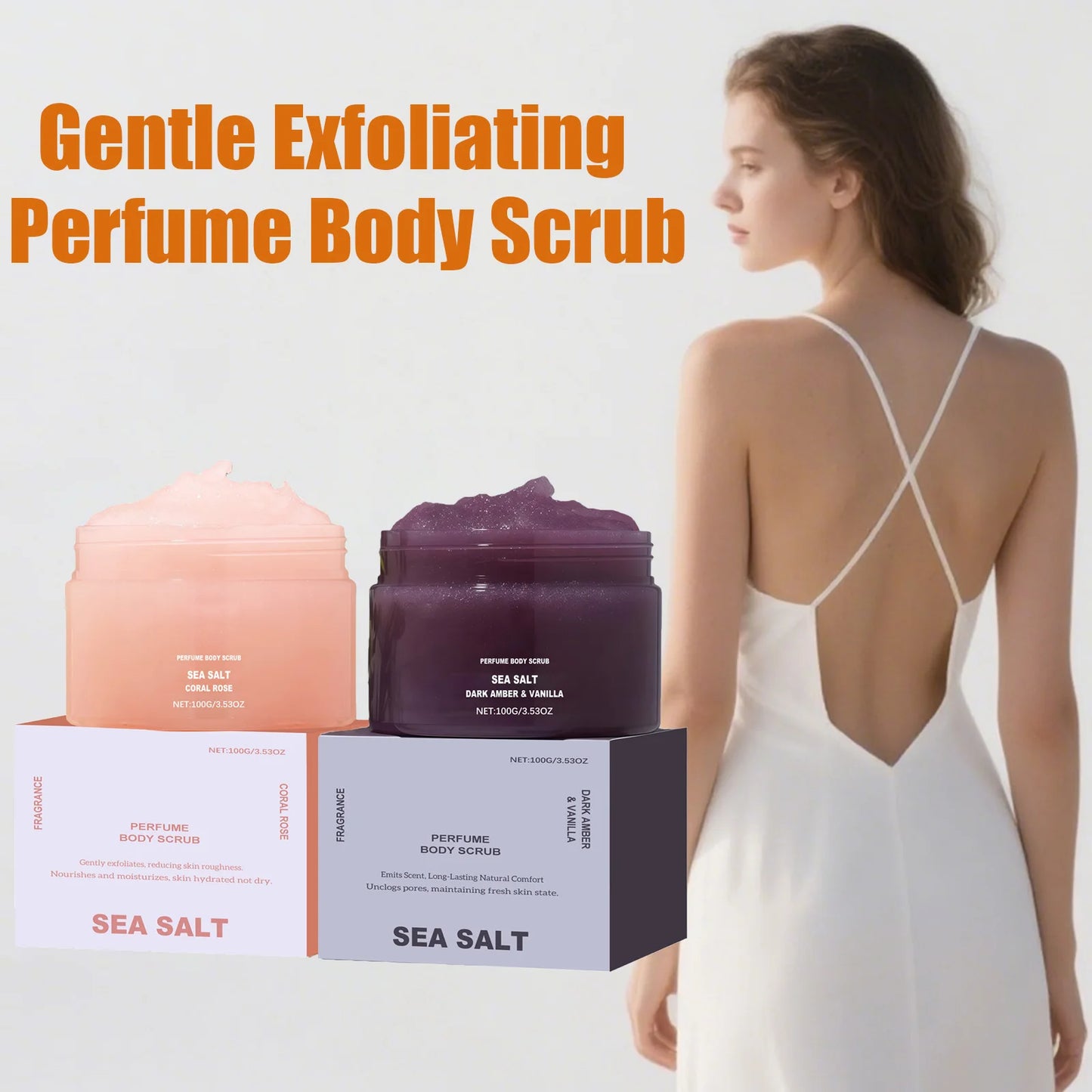 Perfume Body Scrub – Rose Coral & Amber Vanilla Salt Scrub