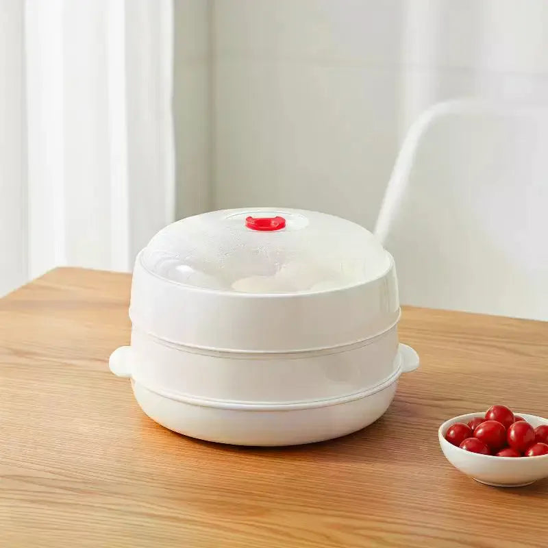 Microwave Food Steamer Set | Heat-Resistant Stackable Trays