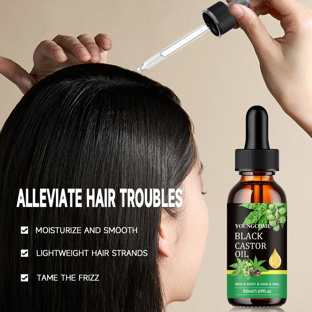 Black Castor Oil Healthy Castor Oil Improves Hair Line Toughness Nourishes The Body Skin Hair Massage Moisturizing 30/60ml Peaceful Pleasures Health and Wellness