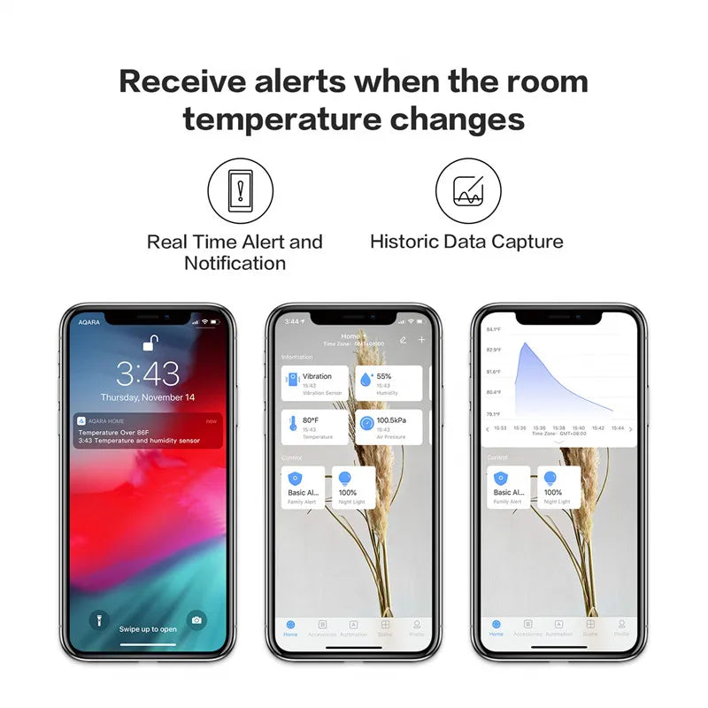 Aqara Temperature Humidity Sensor Smart Air Pressure Sensor Smart Control Zigbee Wireless Smart Home For Xiaomi Mijia Homekit Peaceful Pleasures Health and Wellness