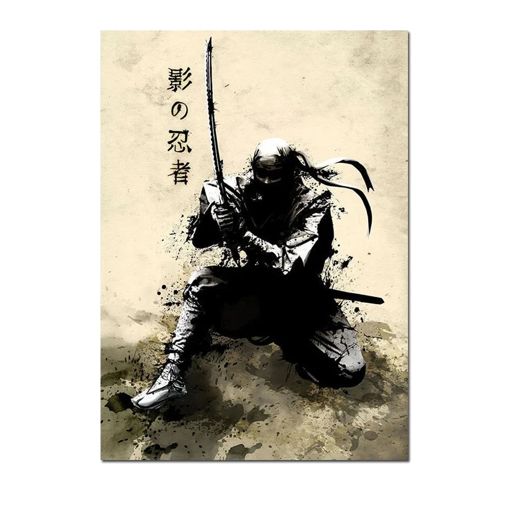 Japanese Samurai Canvas Wall Art | Unframed Poster Print
