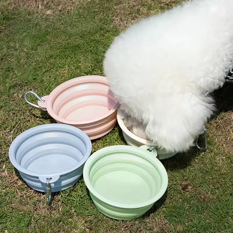 Foldable Silicone Pet Bowl – Portable Travel Dog & Cat Feeder