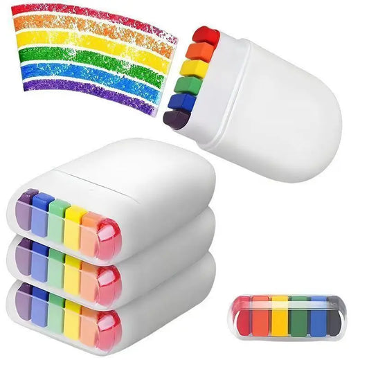 6-Pack Rainbow Crayon Paint Birthday Party Multicolored Theme Oil Peaceful Pleasures Health and Wellness