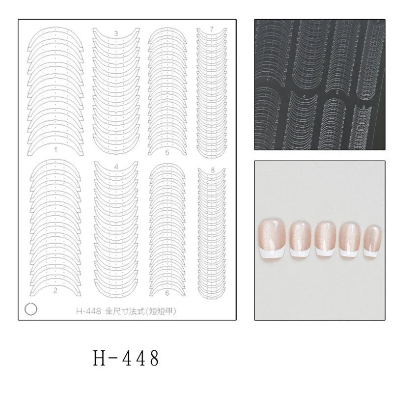 Fully Transparent Hollow French Nail Stickers Spray Painting Stencil French Edges Templates Patting Glue Adhesive Auxiliary Tool Peaceful Pleasures Health and Wellness H48