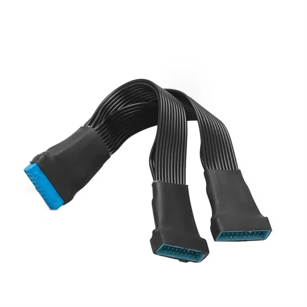 Mini 1 to 2 Adapter Cable for Motherboard 19 Pin/20Pin Splitter Cable Extension Cable Mainboard Cable Internal Extension Header Peaceful Pleasures Health and Wellness black