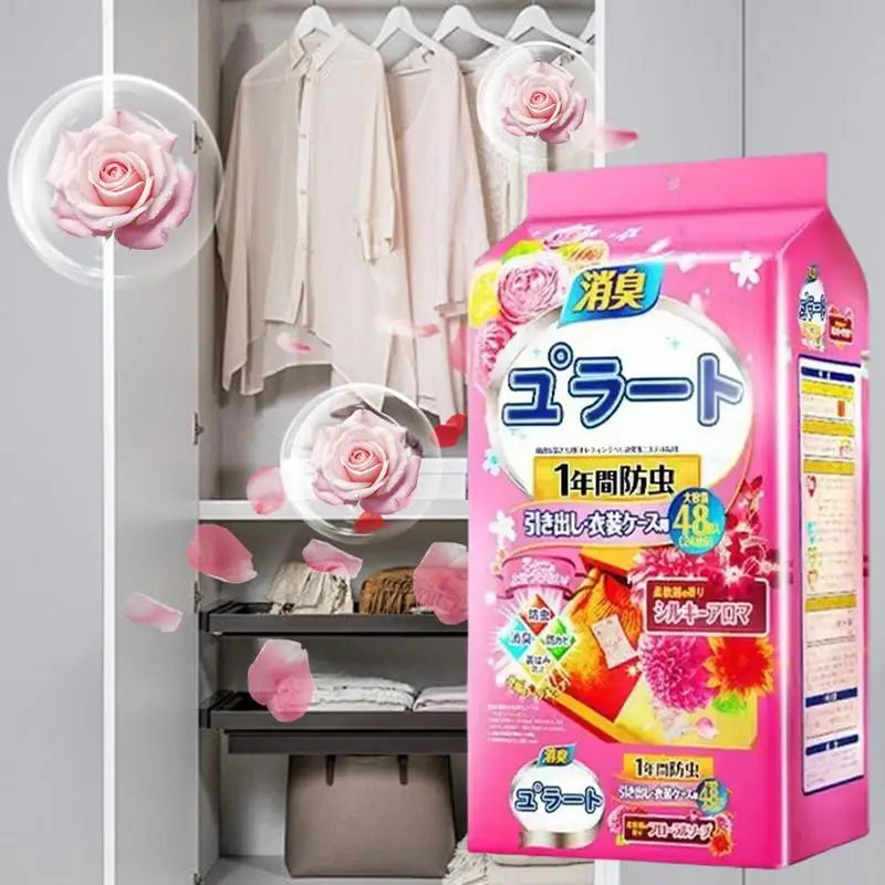 Scented Sachets 48pcs Scent Bags Closet Sachets Dresser Drawer Scents Freshener Closet Smell Freshener Long Lasting For Closet Peaceful Pleasures Health and Wellness