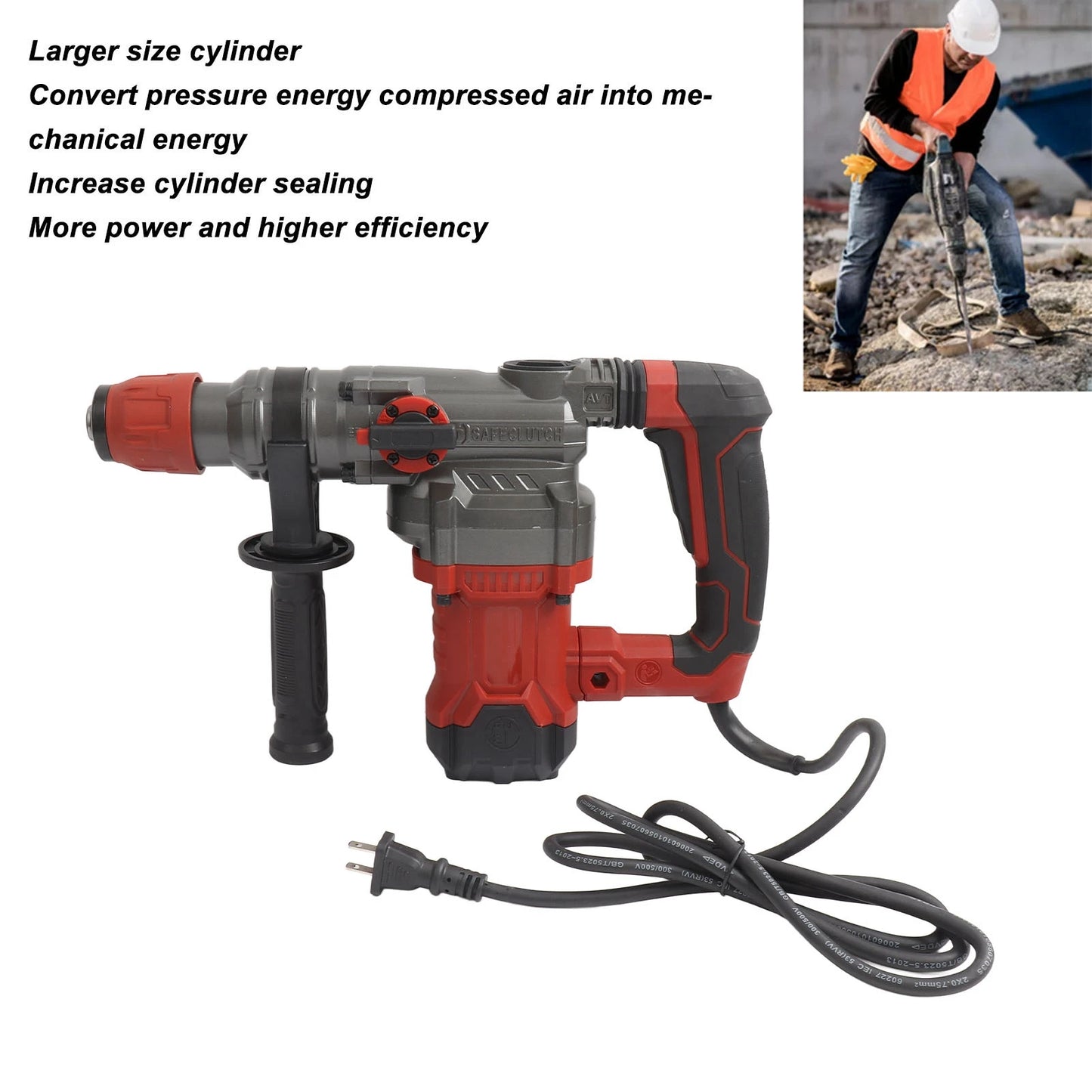 Electric Hammer Drill Rotary Industrial Power Tool Automatic Handle