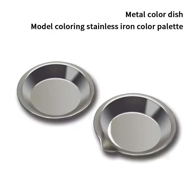 10-Pack Stainless Steel Round Paint Mixing Palette Trays