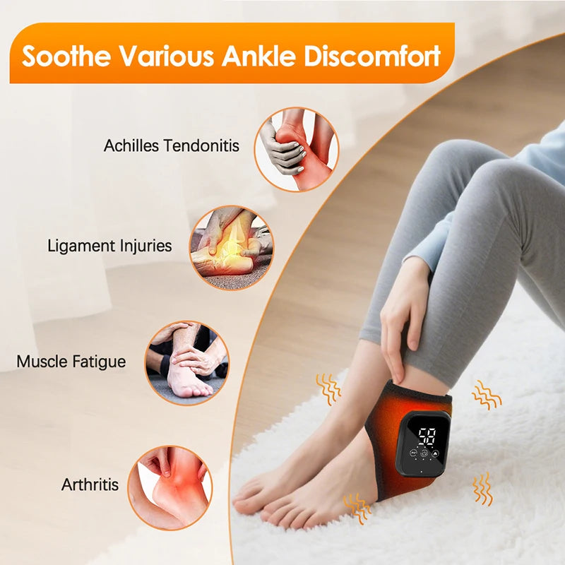 Triple Function Heated Foot & Ankle Massager, Utilizes Vibration and Compression Measures Peaceful Pleasures Health and Wellness