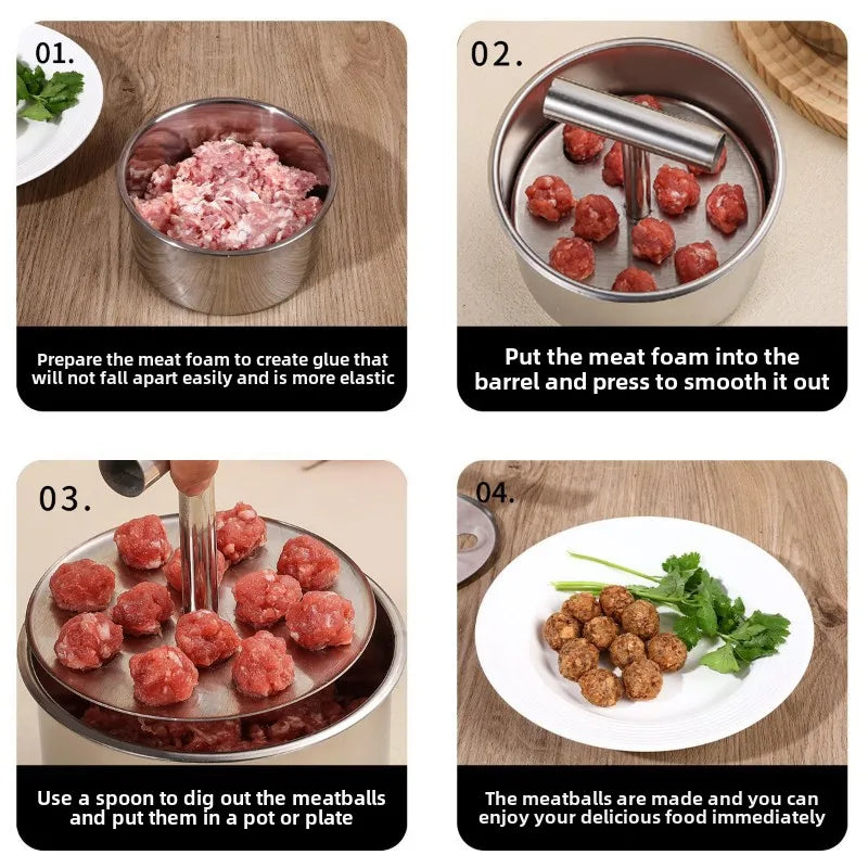 Household 12 Wells Stainless Steel Pill Press Kitchen Mold Rice-meat Dumplings Maker Manual Pressing Pill Making Meatball Mould Peaceful Pleasures Health and Wellness
