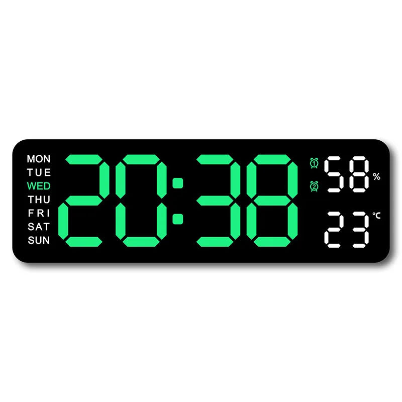 USB Smart Mute LED Electronic Wall Clock Modern Desk Clock Night Alarm Minimalist Thermometer Clock Home Decor For Room Peaceful Pleasures Health and Wellness black