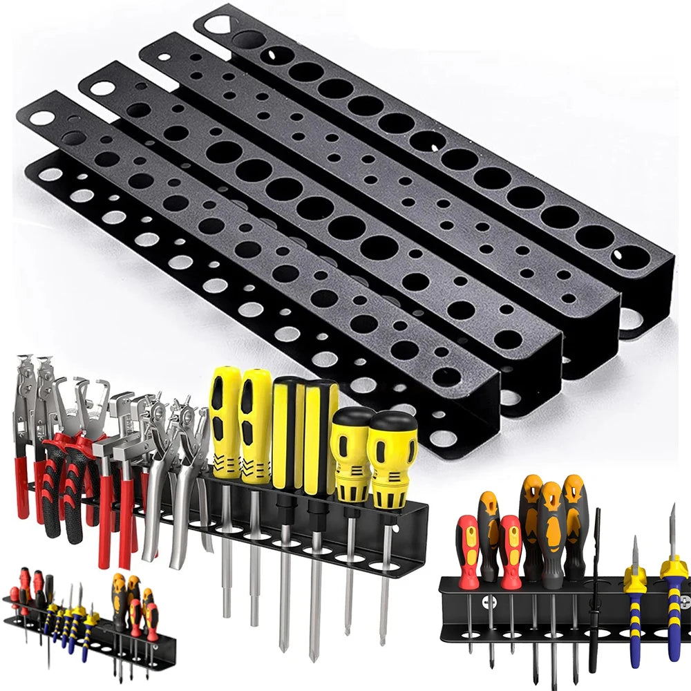 Wall Mount Tool Organizer – Heavy Duty Screwdriver & Plier Rack
