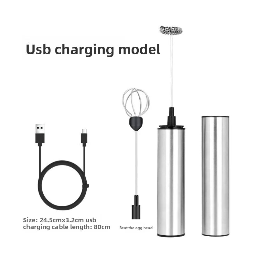 Handheld Electric Milk Frother USB Rechargeable Drink Mixer