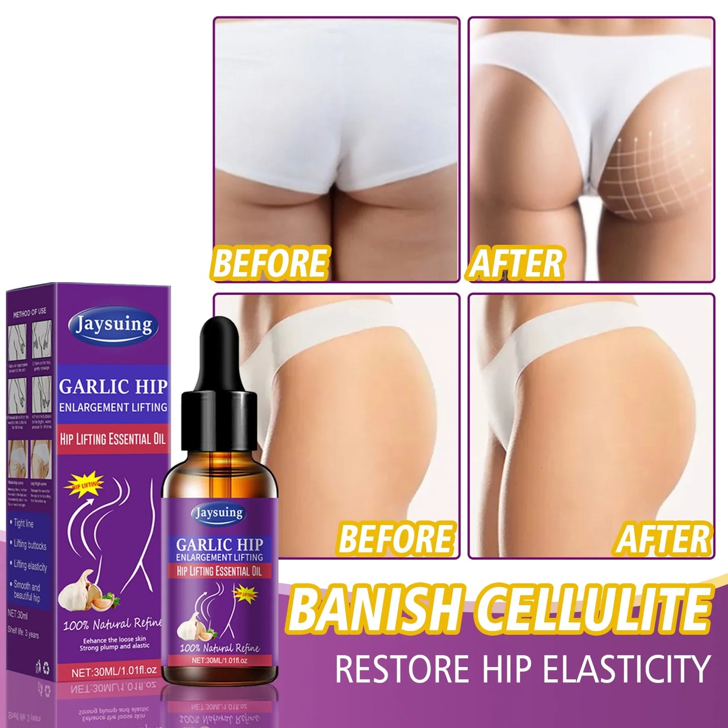 Hip Lifting Garlic Massage Oil – Firms, Tones & Hydrates