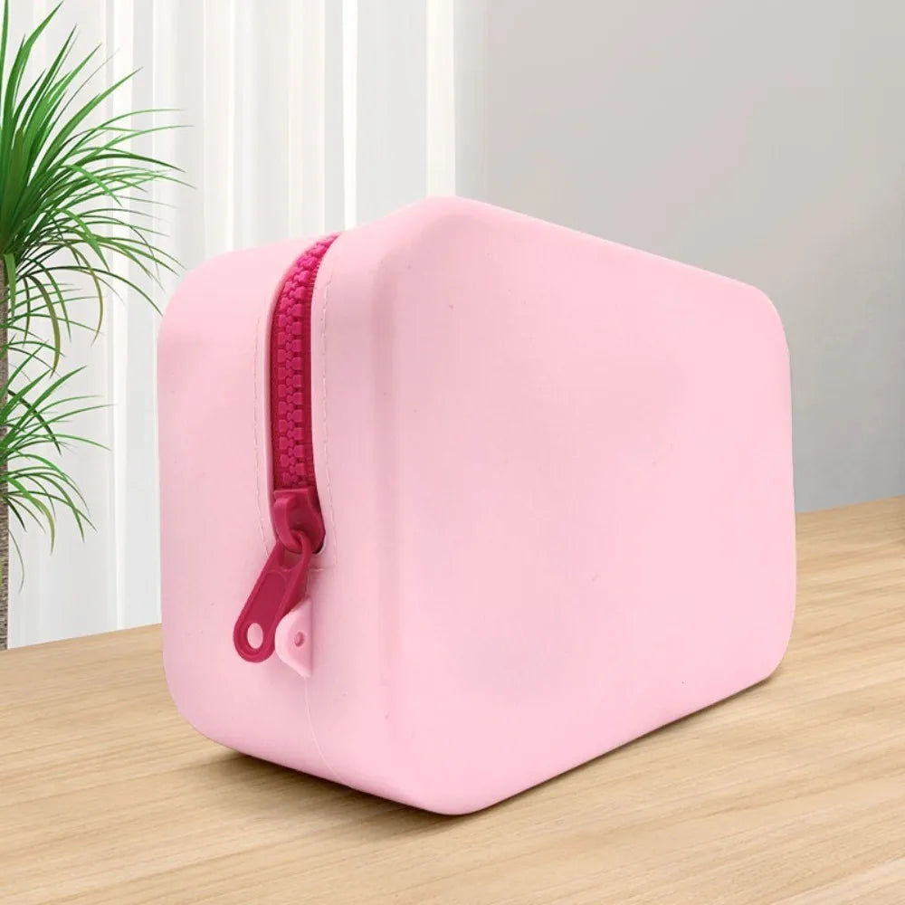 Portable Large Capacity Silicone Coin Purse Waterproof Zipper Lipstick Bags Data Line ID Credit Card Holder Peaceful Pleasures Health and Wellness